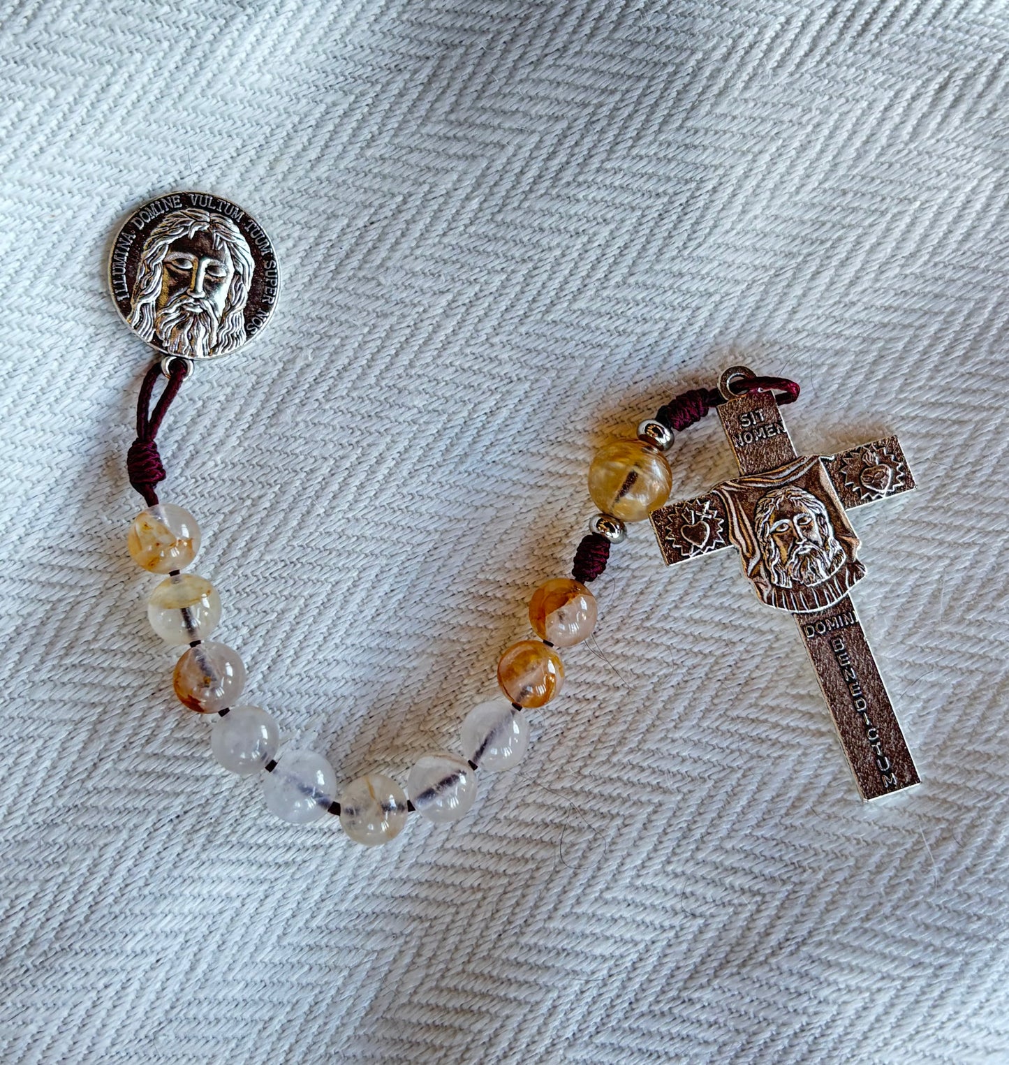 Handcrafted Single Decade Shroud Rosary - 3 Color Options