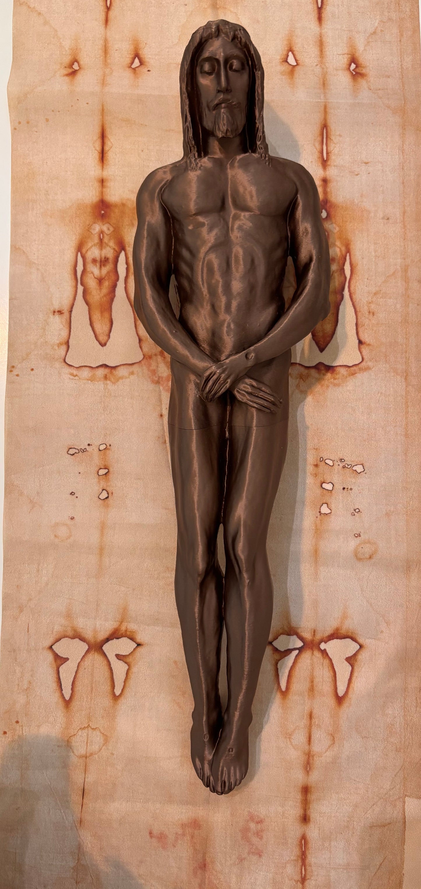 3D Corpus 20" Sculpture with Shroud of Turin Replica in Keepsake Box